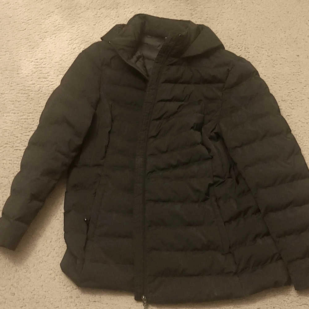 Black Puffer Coat with Hood